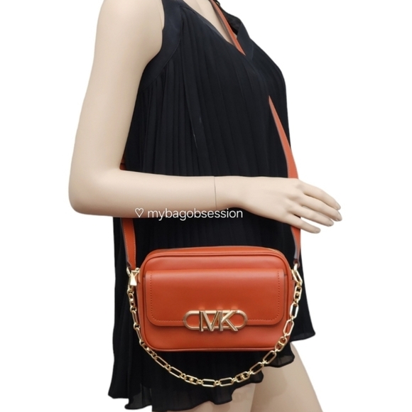 Michael Kors Parker Medium Orange Crossbody - Picture 9 of 10
